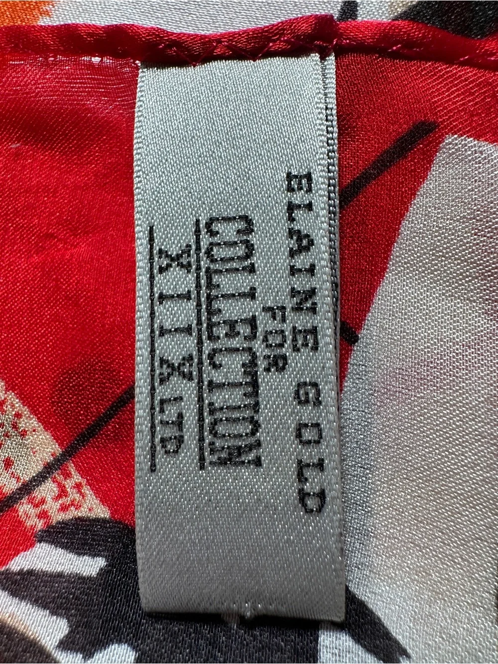 Vintage Elaine Gold Collection XII XII LTD Silk Scarf Red Plaid Snowman Holiday